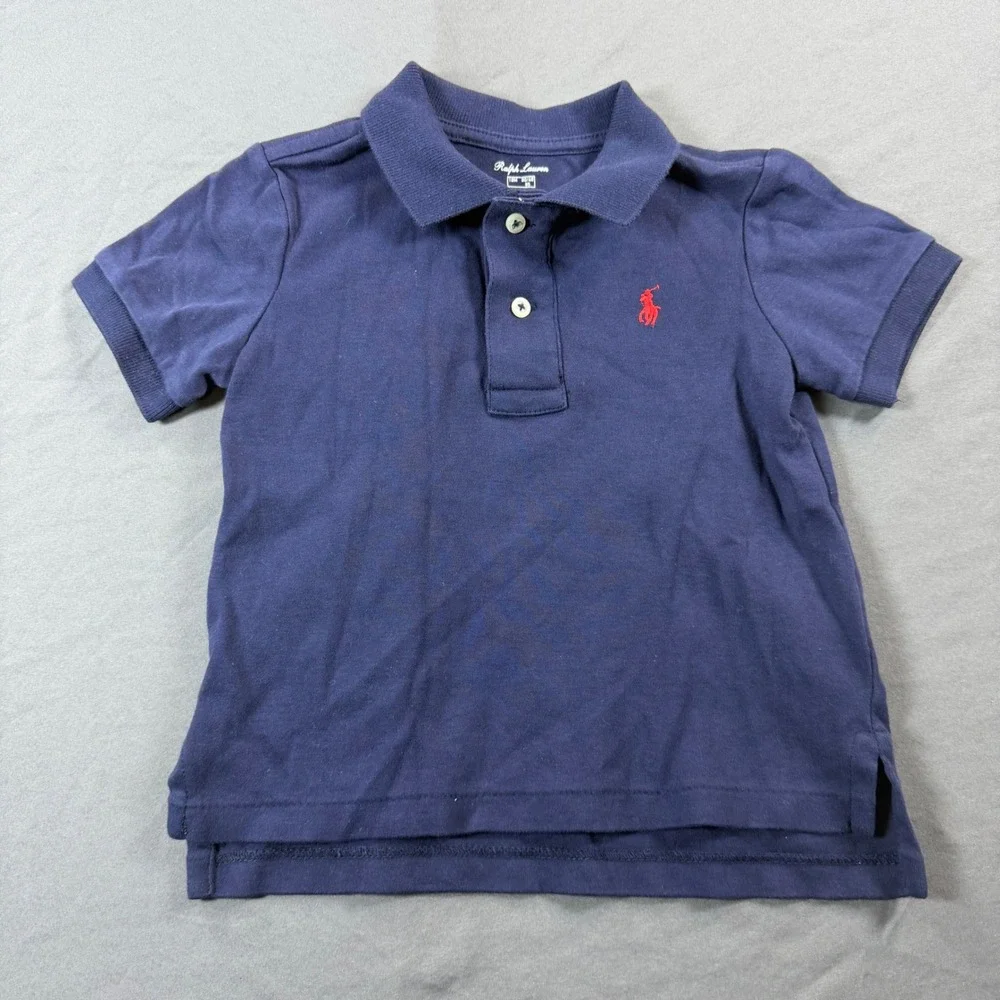 Ralph Lauren Baby Boy 18M Lot 3 Polo Shirts Striped Tee Navy Red Blue White